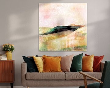Abstract Summer Landscape in Soft Gold by FRESH Fine Art
