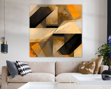 Scandinavia Retro Abstraction in Ochre by FRESH Fine Art