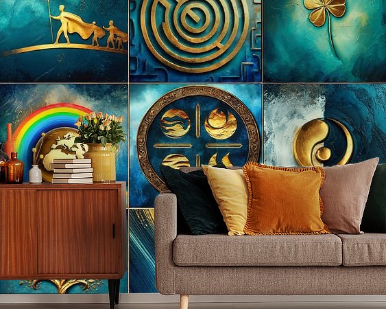 Voorbeeld van het werk in een kamer