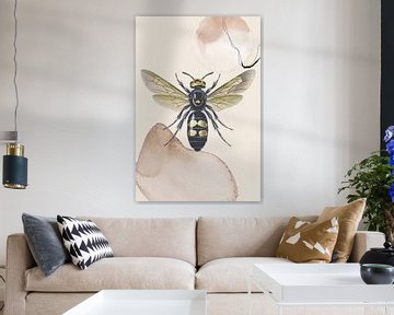 Butterfly nature Bee - schilderij van William Bos