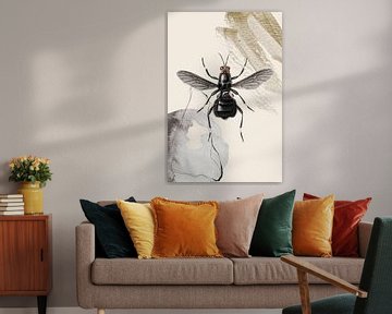 Natur Pastell schwarzes Insekt von William Bos