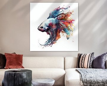 Siamese fighting fish by Uncoloredx12