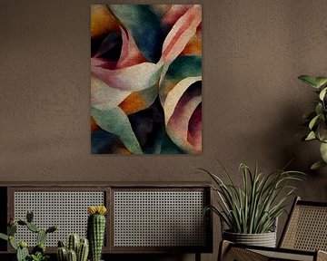 Kleurrijke abstracte bloemen No.01 | The Bohemian Vintage Collection van MadameRuiz