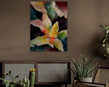 Kleurrijke abstracte bloemen No.04 | The Bohemian Vintage Collection van MadameRuiz