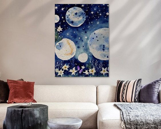 Voorbeeld van het werk in een kamer