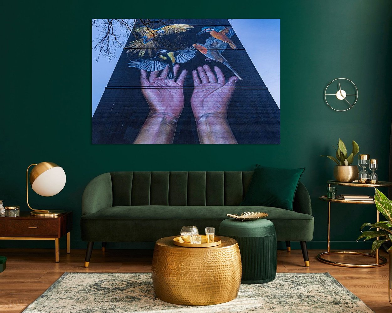 Voorbeeld van het werk in een kamer