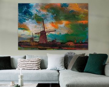 Niederländische Windmühlen von Harry Hadders