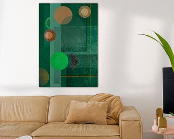 abstract kunstwerk met verschillende vormen en kleuren van Bianca van Dijk