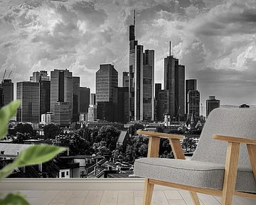 Panorama of Frankfurt am Main in Black and White by Henk Meijer Photography