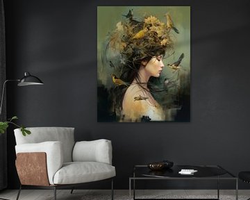 Portrait d'art "Nid d'oiseau" sur Carla Van Iersel