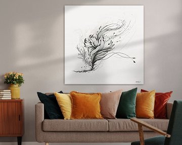 Simple line drawing on white background. by Gelissen Artworks