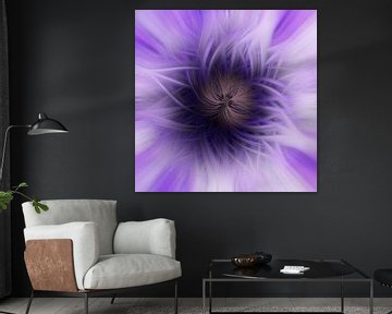 Flower of light. Abstract Geometric Fireworks. Purple star. by Dina Dankers