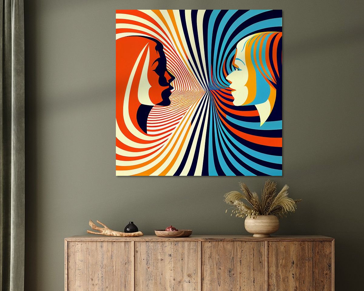 Voorbeeld van het werk in een kamer