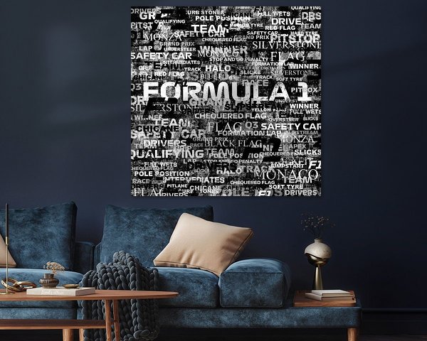 Word Wall Art Formula 1 Black
