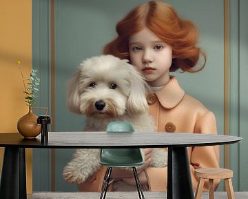 Kunstporträt "Ich und mein Hund" von Carla Van Iersel