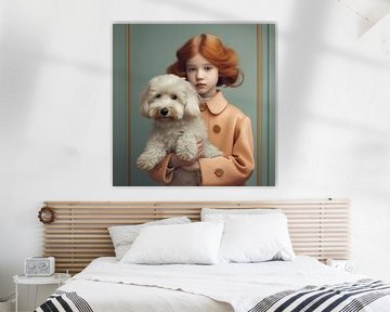 Fine art portret "Me and my dog" van Carla Van Iersel