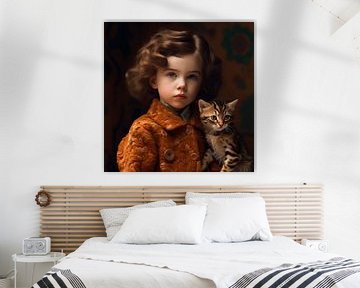 Fine art portrait "Me and my cat" by Carla Van Iersel