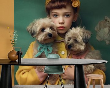Kunstporträt "Ich und meine Hunde" von Carla Van Iersel
