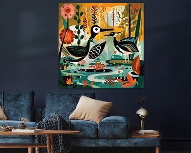 Voorbeeld van het werk in een kamer