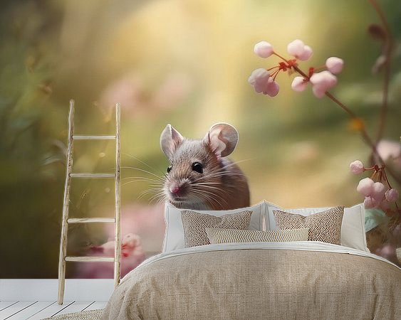 Voorbeeld van het werk in een kamer