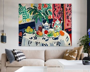 Zomers fruit in eetkamer stilleven van Vlindertuin Art