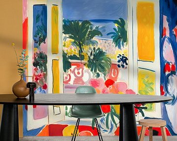 Window with bright Mediterranean sea view by Vlindertuin-Art