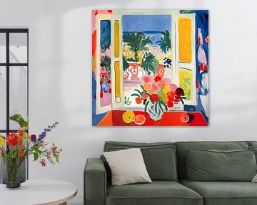 Window with bright Mediterranean sea view by Vlindertuin Art