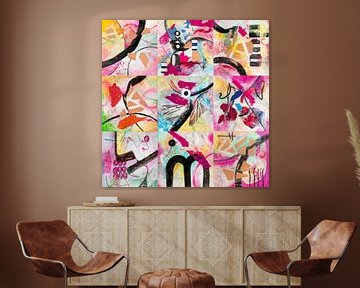 Pretty pink abstract painting sur Lida Bruinen