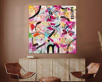 Pretty pink abstract painting van Lida Bruinen