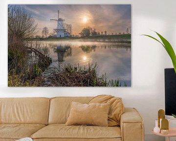 Deil - Sonnenaufgang bei der Mühle De Vlinder von Frank Smit Fotografie