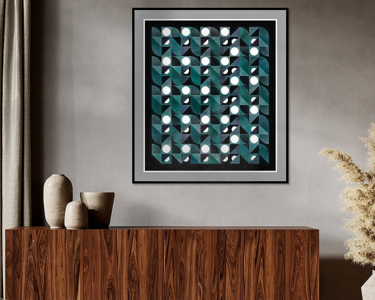 Voorbeeld van het werk in een kamer