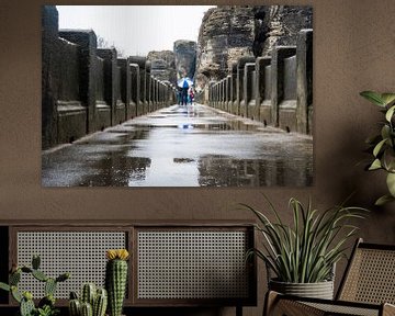 Bastei bridge in the rain by Holger Spieker