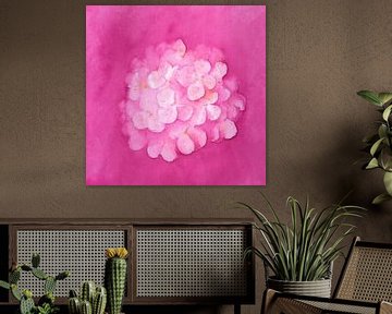 Rêve d'hortensia rose Peinture à l'aquarelle sur Karen Kaspar