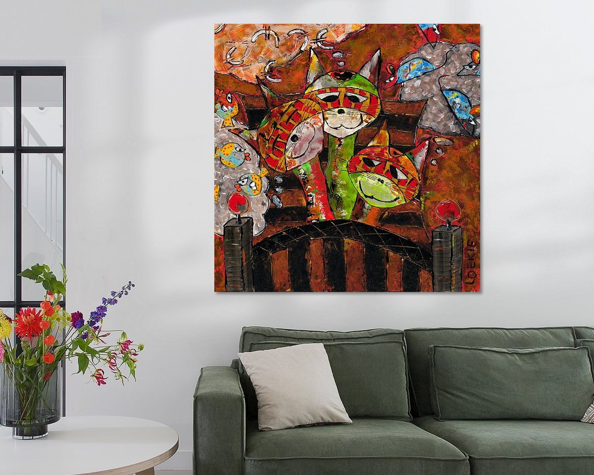 Voorbeeld van het werk in een kamer
