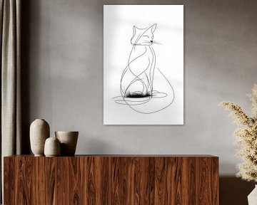 Dessin de chat noir et blanc sur Preet Lambon