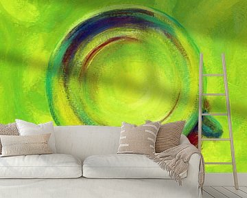 Eine Tasse grüner Tee Acrylgemälde von Karen Kaspar