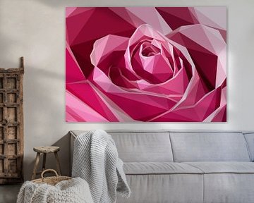 Roze Roze Roze Abstracte Illustratie Lage polystijl van Yoga Art 15