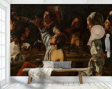 Card and Backgammon Players. Fight over Cards, Theodoor Rombouts