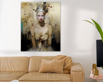 Modern portret "A touch of gold" van Studio Allee