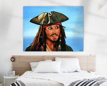 Johnny Depp als Jack Sparrow Schilderij van Paul Meijering