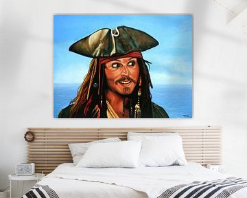 Johnny Depp als Jack Sparrow Schilderij van Paul Meijering