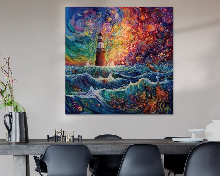 Voorbeeld van het werk in een kamer