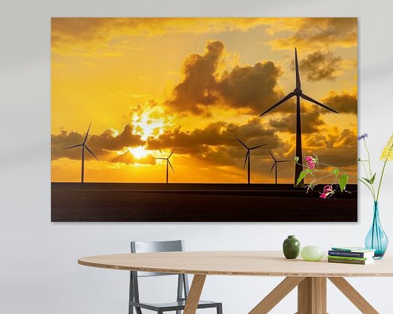 Voorbeeld van het werk in een kamer