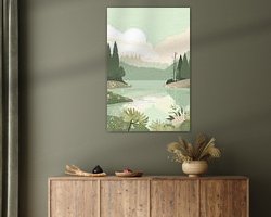Voorbeeld van het werk in een kamer