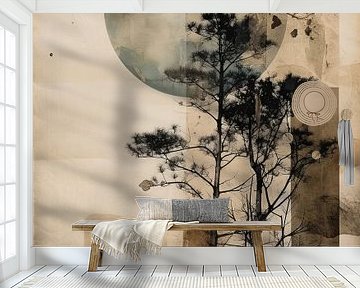 Collage Wabi-sabi in aardetinten van Studio Allee