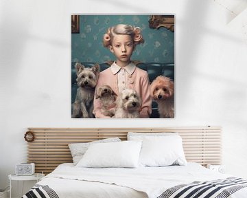 Fine art portret "Me and my dogs" van Carla Van Iersel