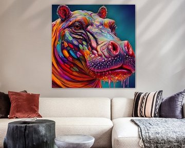 Psychedelische kunst Hippo van AIstatic