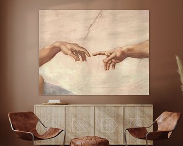 Die Hände Gottes und Adams (Detail), Michelangelo