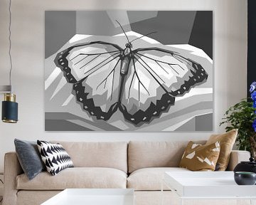 Grauer Schmetterling Beautifull Popart von Rizky Dwi Aprianda