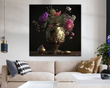 stilleven met bloemen. van Gelissen Artworks